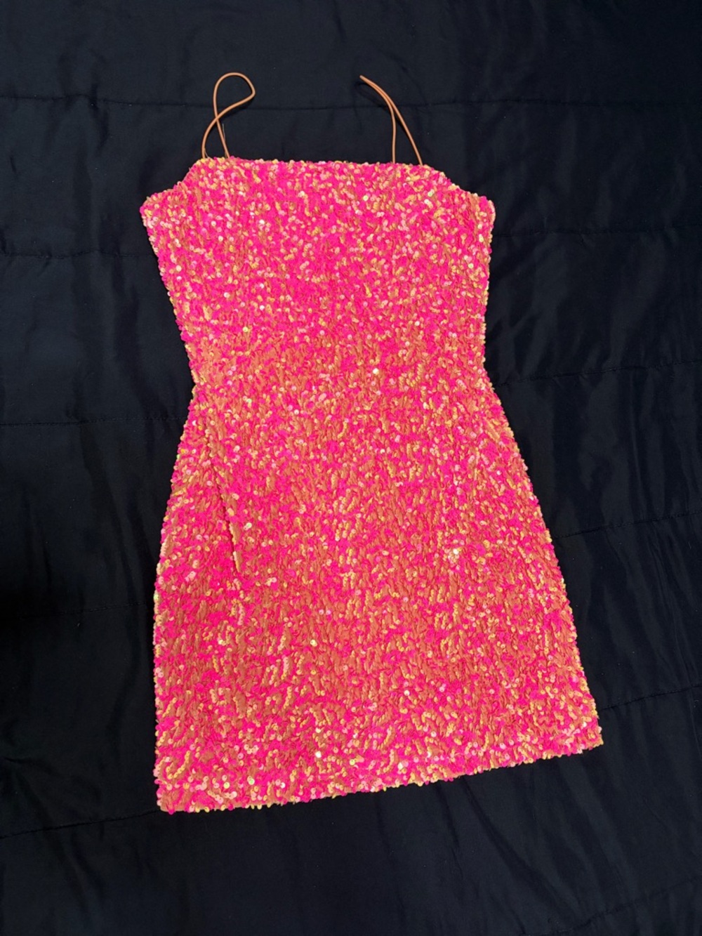 Neon Pink Textured Mini Dress